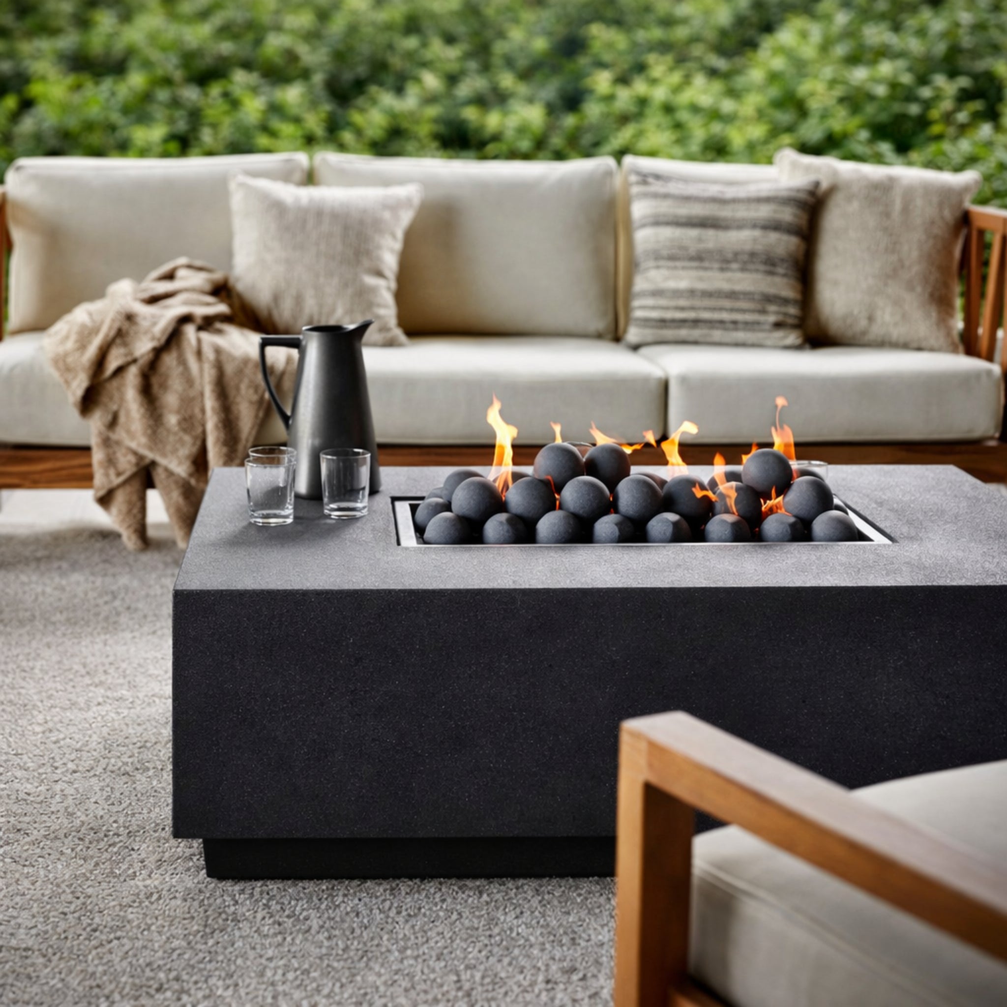 Modern Concrete Fire Pit Table