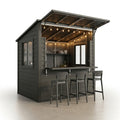 Outdoor Entertainment Shed Built for Storage and Hosting, Weather Resistant, Dual Function, Permit Required
