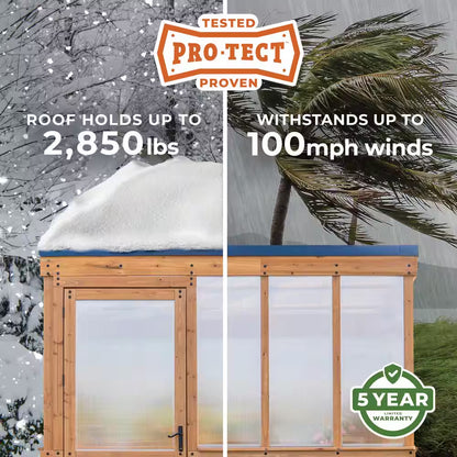 Willow 6 Ft. X 9 Ft. 6 In. X 7 Ft. 10 In. All Cedar Modern Greenhouse