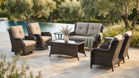 8 Pieces Patio Furniture Sets with Swivel Rocking Chairs,High-Back Rattan Patio Outdoor Conversation Set with 2-Seat Sofa & Coffee Table for Porch Deck Backyard Poolside — Lifestyle