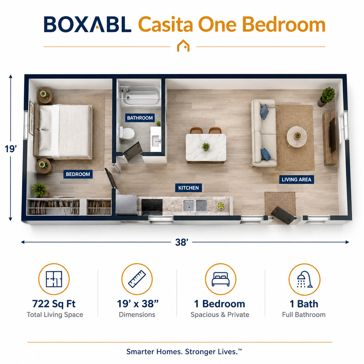 BOXABL Casita One-Bedroom — Modern Turnkey ADU, Fully Installed + Permitted | $185,000
