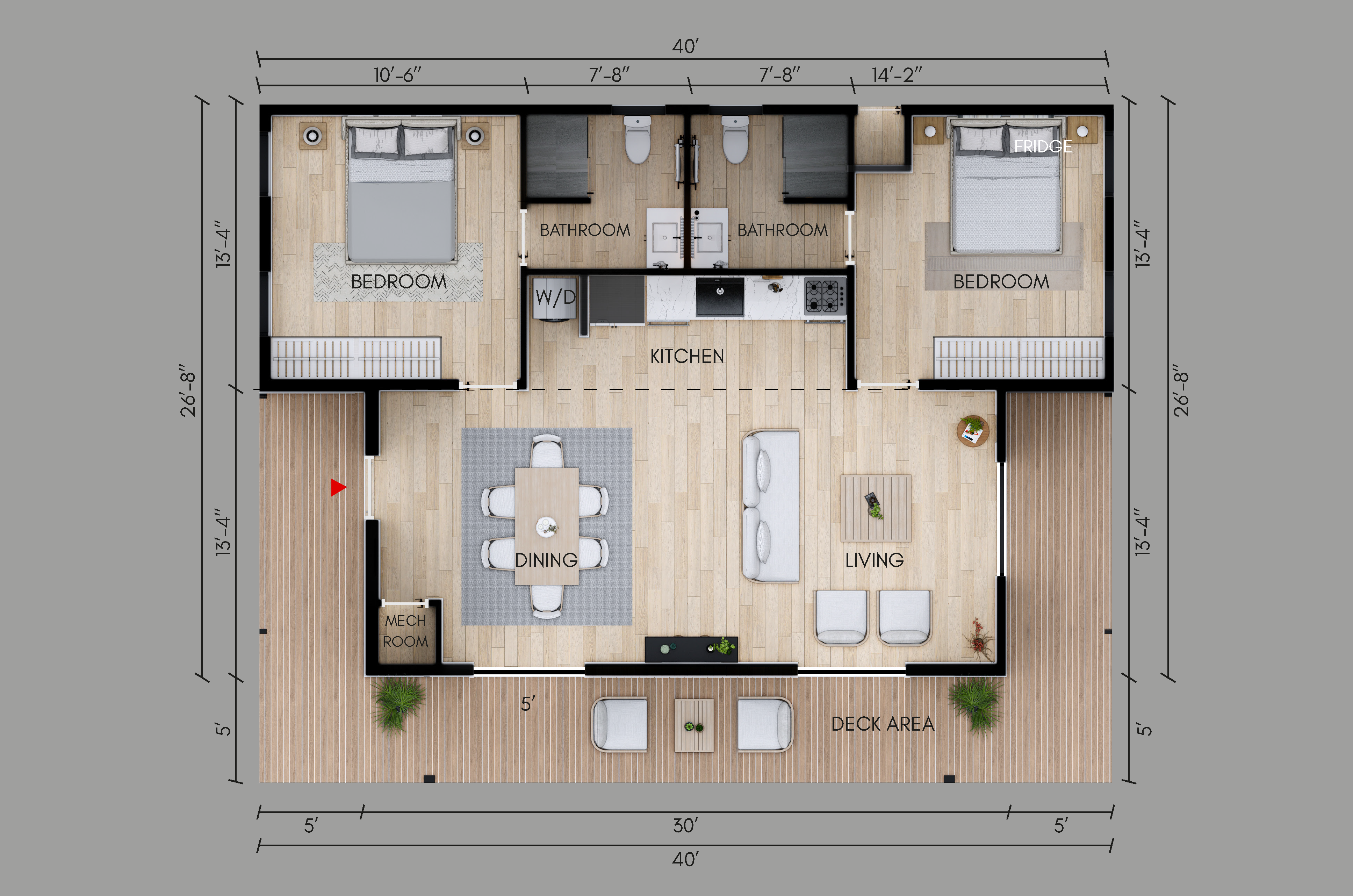 The Navajo 933 — 933 sqft Deluxe Modern Income Property $223,510