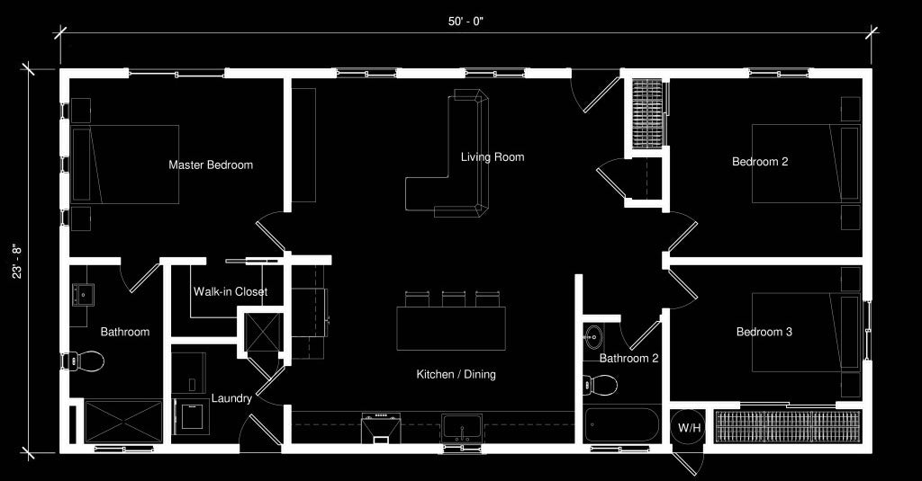 The Apogee — 1,183 sq ft 3bd/2bath Modern Yard Income Residence $209,000