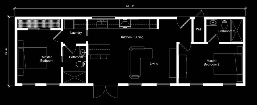 The Zenith+ — 750 sqft Super Spacious 2bd/2bath ADU $155,000
