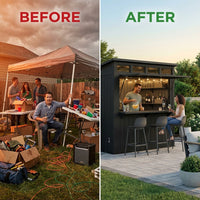 8'X7' Cabana Entertainment Shed — Before & After