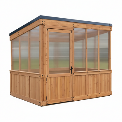 Willow 6 Ft. X 9 Ft. 6 In. X 7 Ft. 10 In. All Cedar Modern Greenhouse
